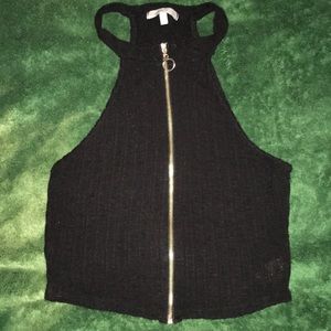 Charlotte Russe Black zip up tank